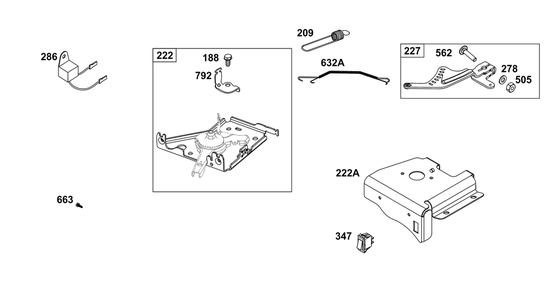 Part Location Diagram of 798550 Briggs and Stratton Bracket-Fixed Speed